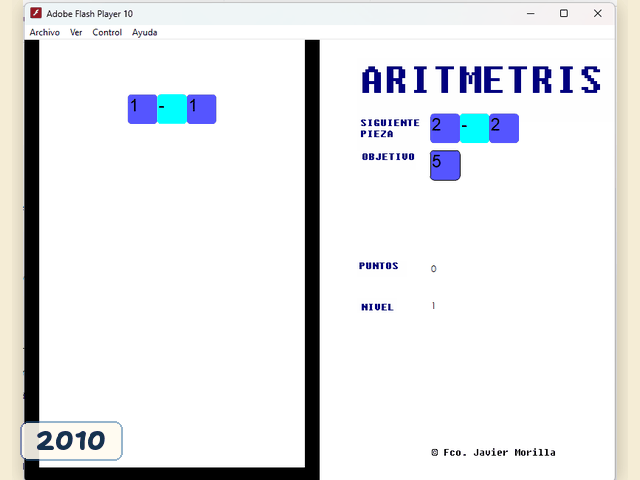 Aritmetris goes from the 2010 Flash prototype to the current version